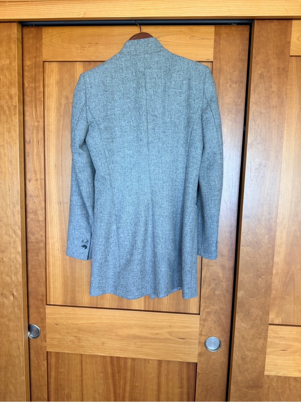 Zara Light Gray Tailored Single-Button Blazer Coat - Picture 4 of 4